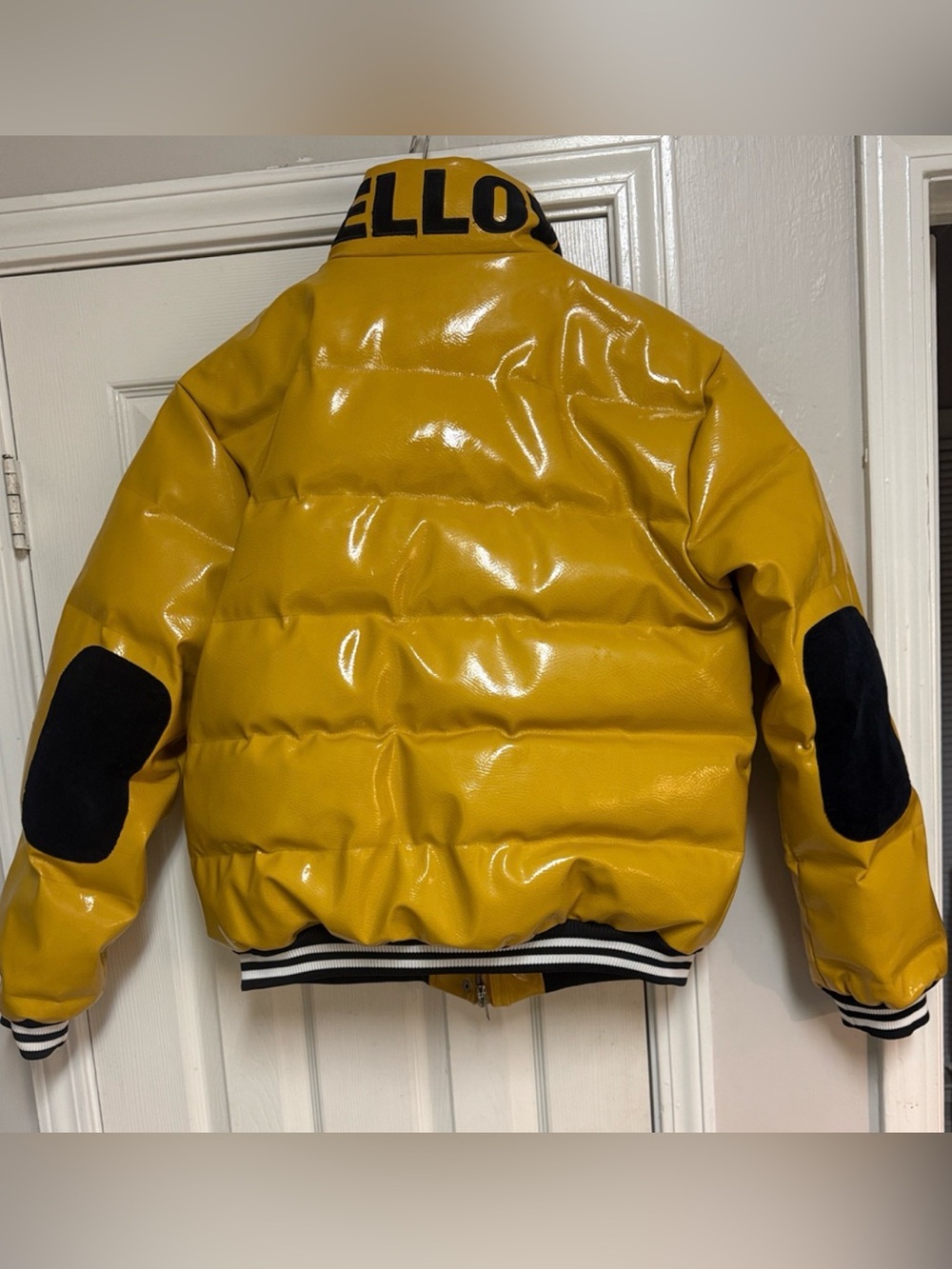 E. Adonis Men's Yellow Puffer Jacket - - Picture 2 of 15